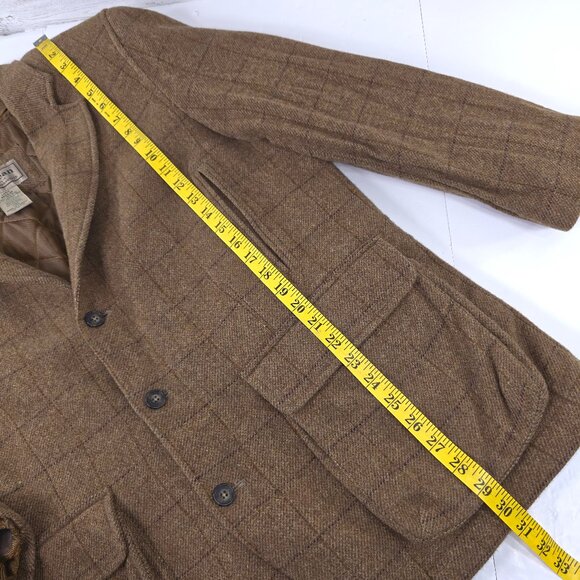 VINTAGE LL BEAN COAT MEN'S SZ LARGE BROWN JACKET PARKA QUILTED CHECK THINSULATE - Picture 16 of 16